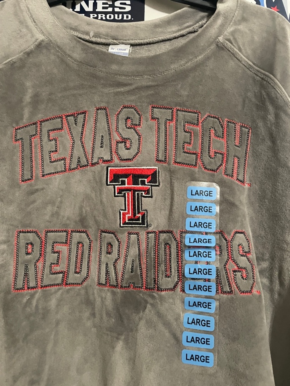 Texas Tech Red Raiders Gray Crewneck Sweatshirt - Picture 2 of 5